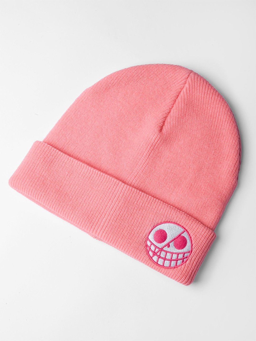 

COMICSENSE Unisex One Piece Anime Embroidered Acrylic Doffy Beanie, Pink