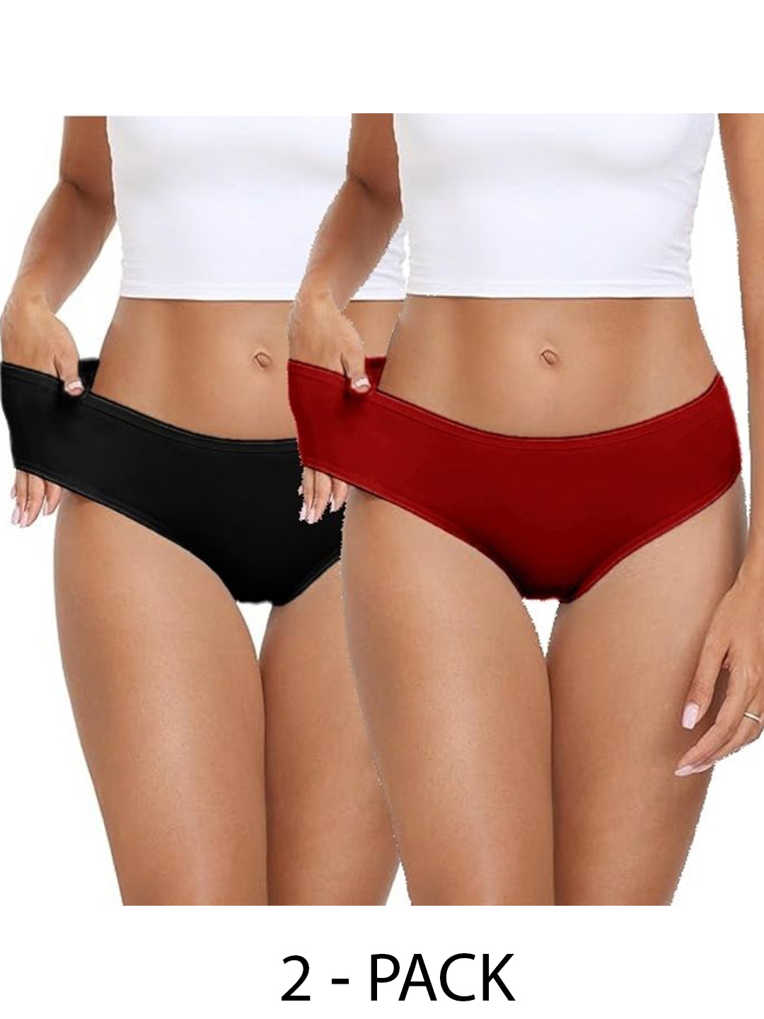

Diving Deep Women Pack of 2 Hipster Briefs, Red