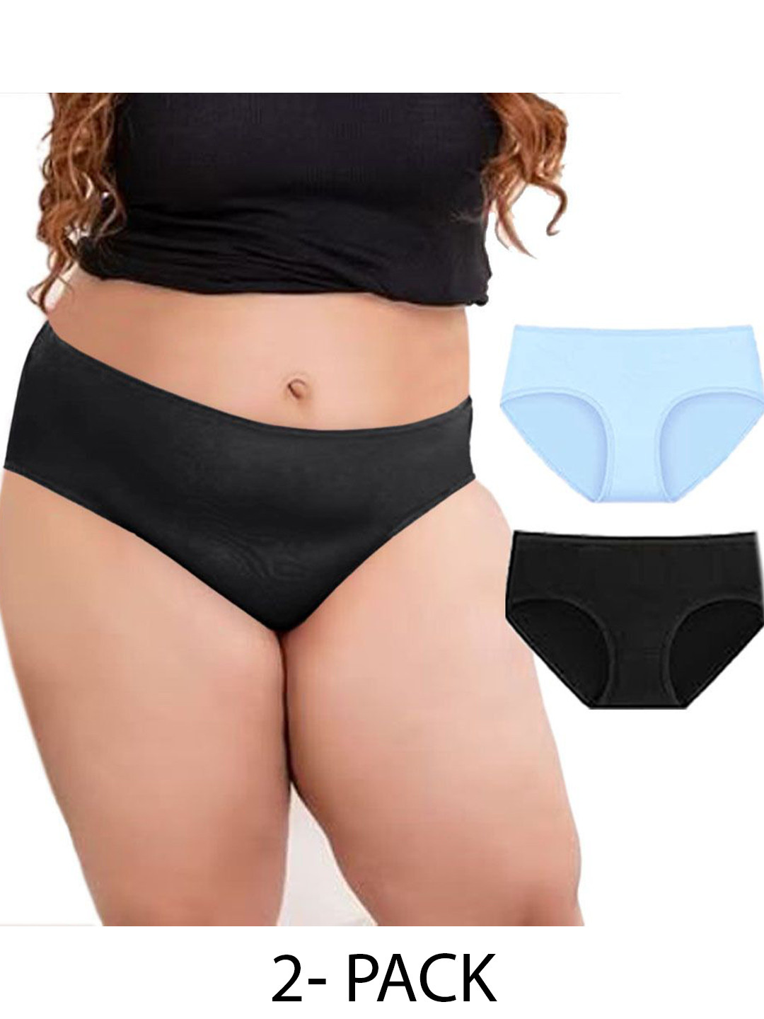 

Diving Deep Women Pack of 2 Hipster Briefs, Black