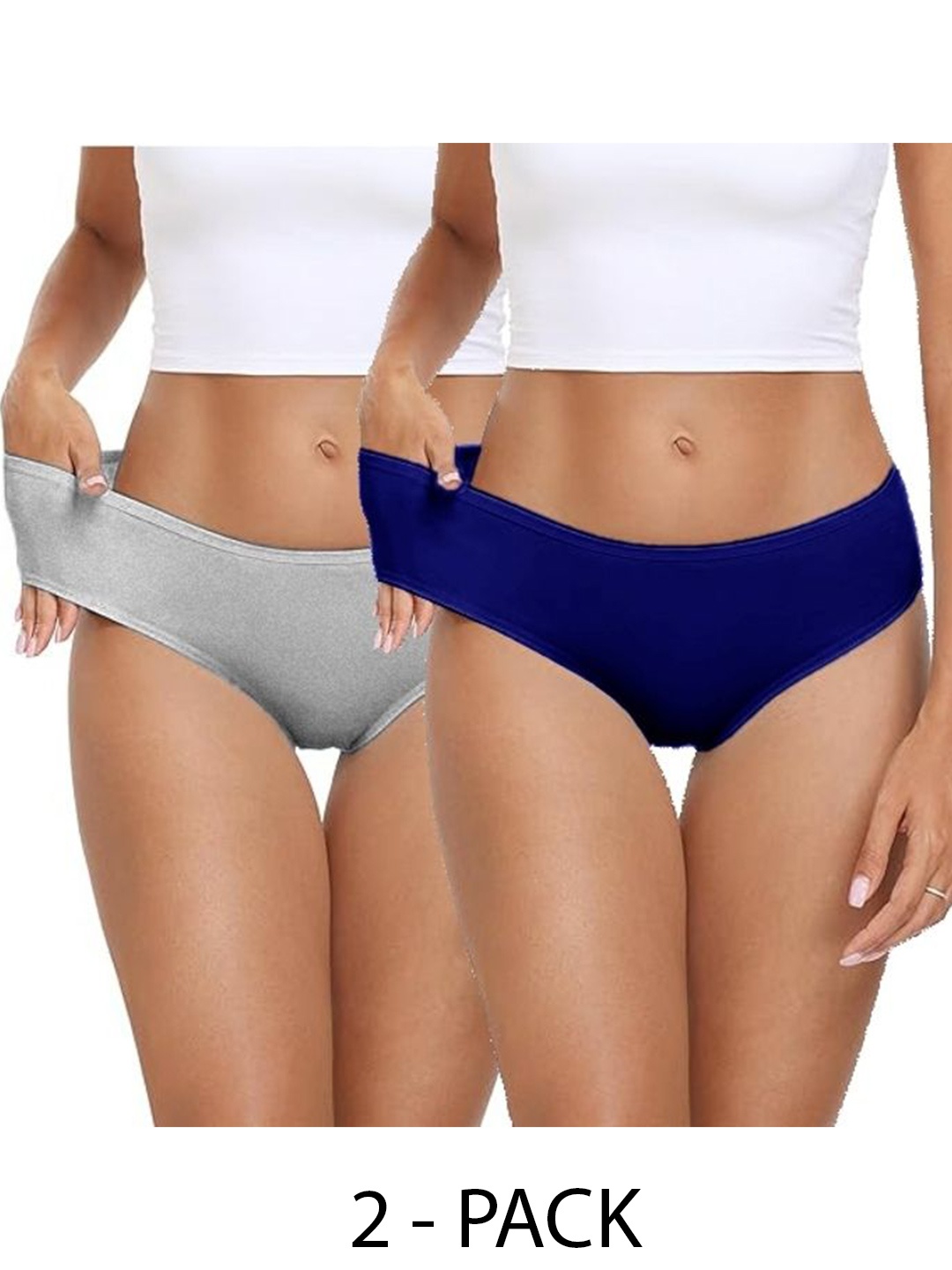 

Diving Deep Women Pack of 2 Hipster Briefs, Grey