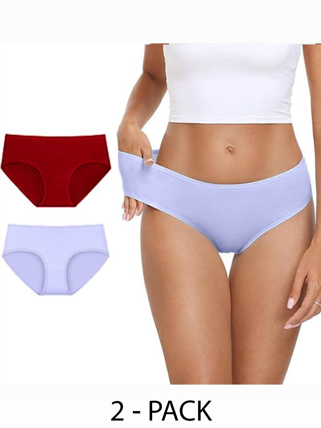 

Diving Deep Women Pack of 2 Hipster Briefs, Maroon