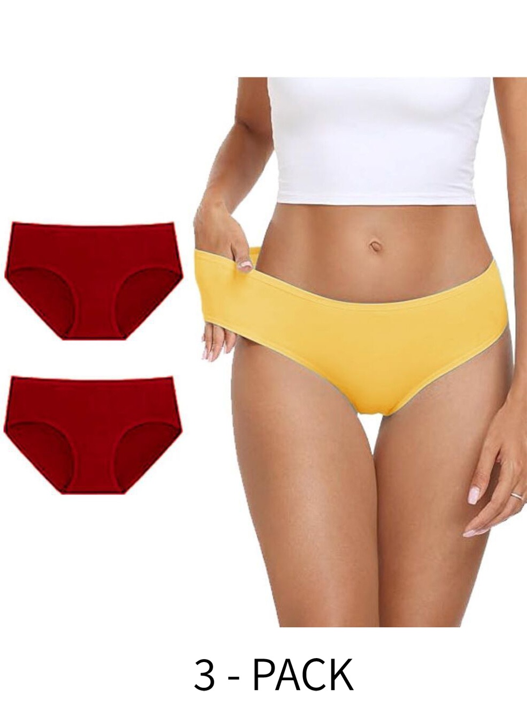 

Diving Deep Women Pack of 3 Cotton Hipster Briefs, Assorted