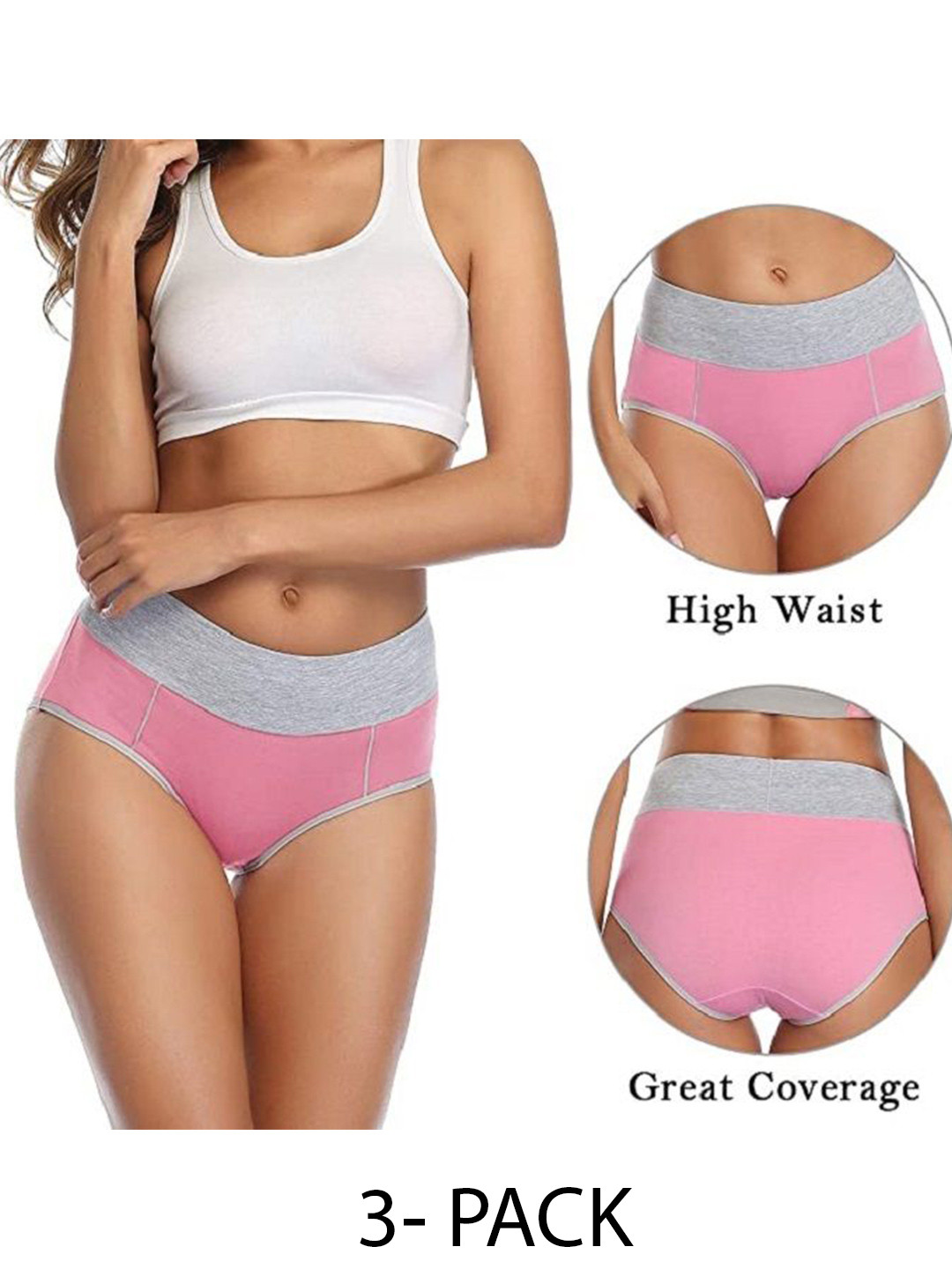 

Diving Deep Women Pack of 3 Cotton Hipster Briefs, Assorted