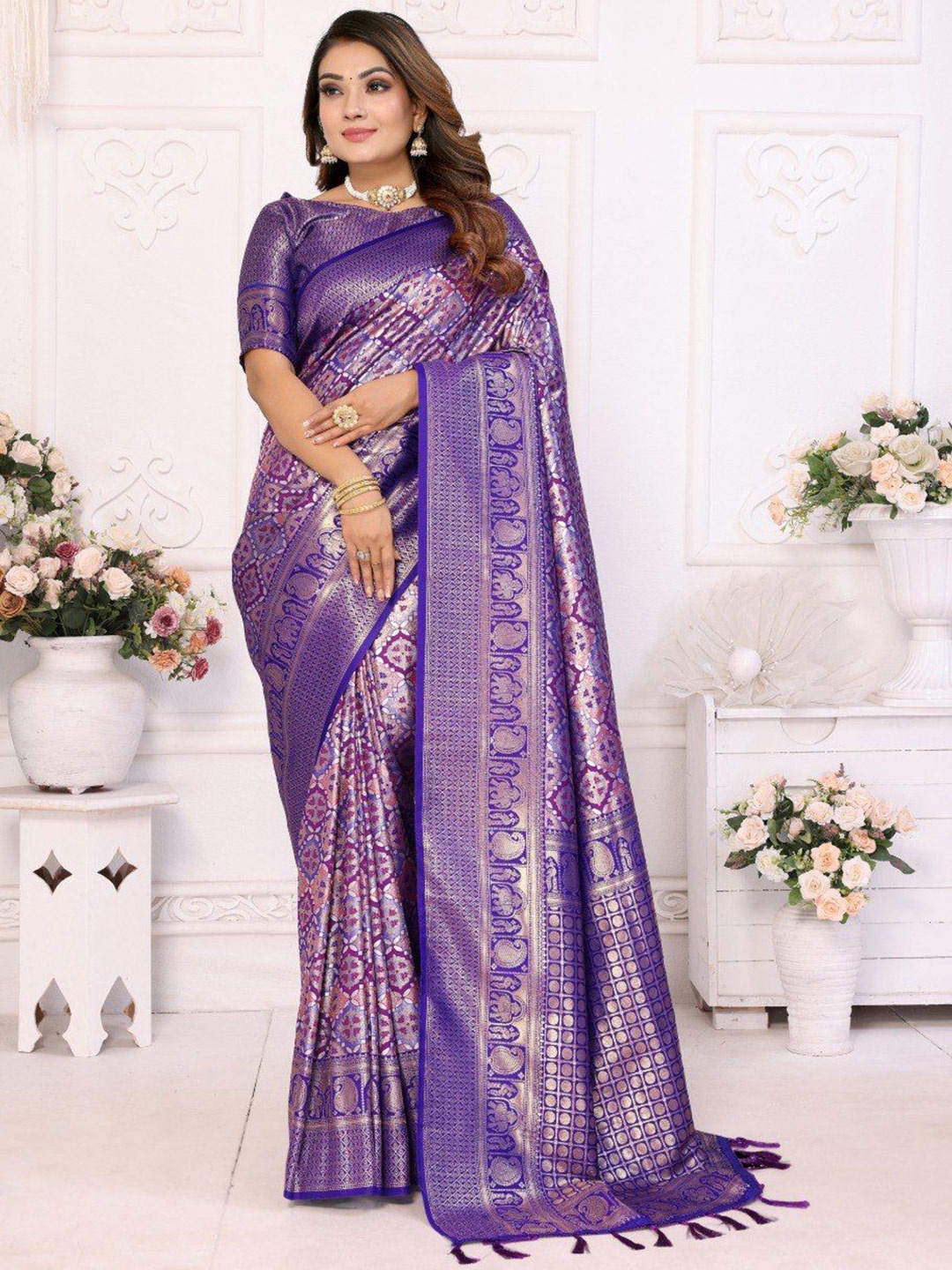 

Anaita Woven Design Zari Banarasi Saree, Blue