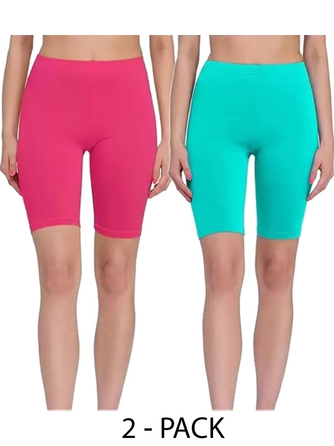 

Diving Deep Women Pack of 2 Cotton Boy Shorts Briefs, Turquoise blue