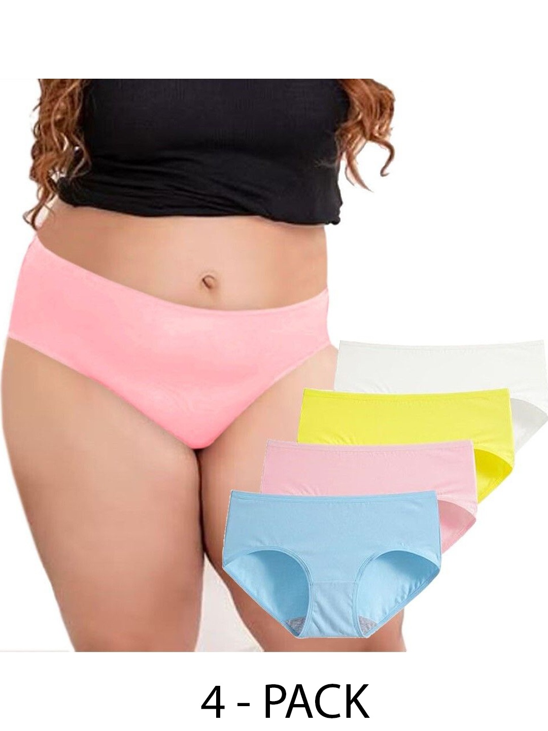 

Diving Deep Women Pack of 4 Cotton Hipster Briefs, Pink