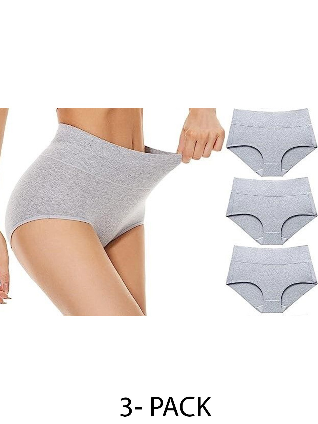 

Diving Deep Women Pack of 3 Cotton Hipster Briefs, Grey