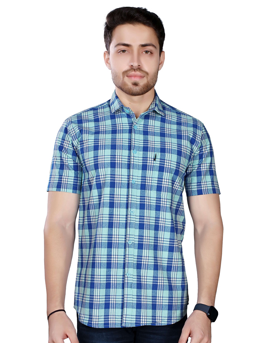 

BRUCEWANE Men Comfort Checked Casual Shirt, Multi