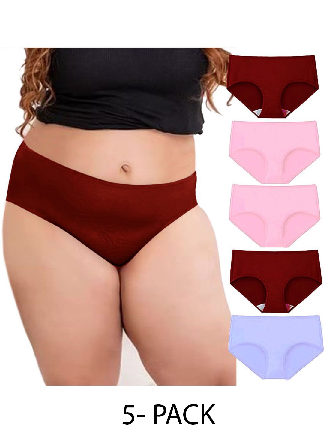 

Diving Deep Women Pack of 5 Cotton Hipster Briefs, Assorted
