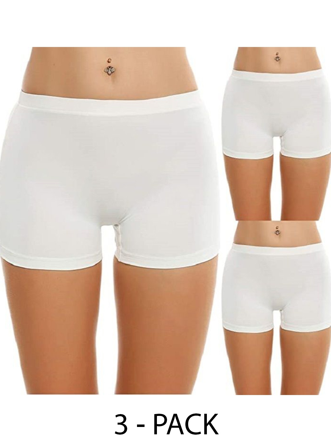 

Diving Deep Women Pack of 3 Cotton Boy Shorts Briefs, Assorted