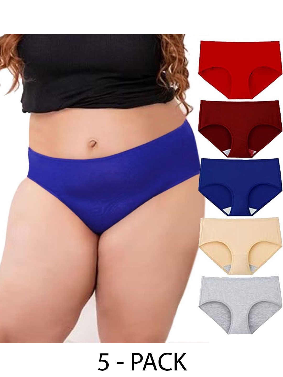 

Diving Deep Women Pack of 5 Cotton Hipster Briefs, Assorted