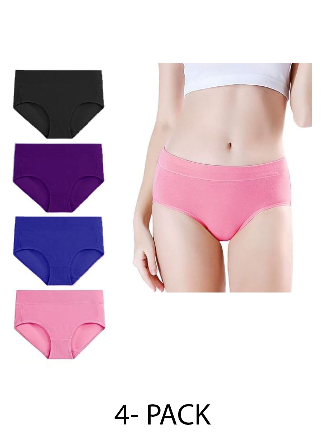 

Diving Deep Women Pack of 4 Hipster Briefs, Pink