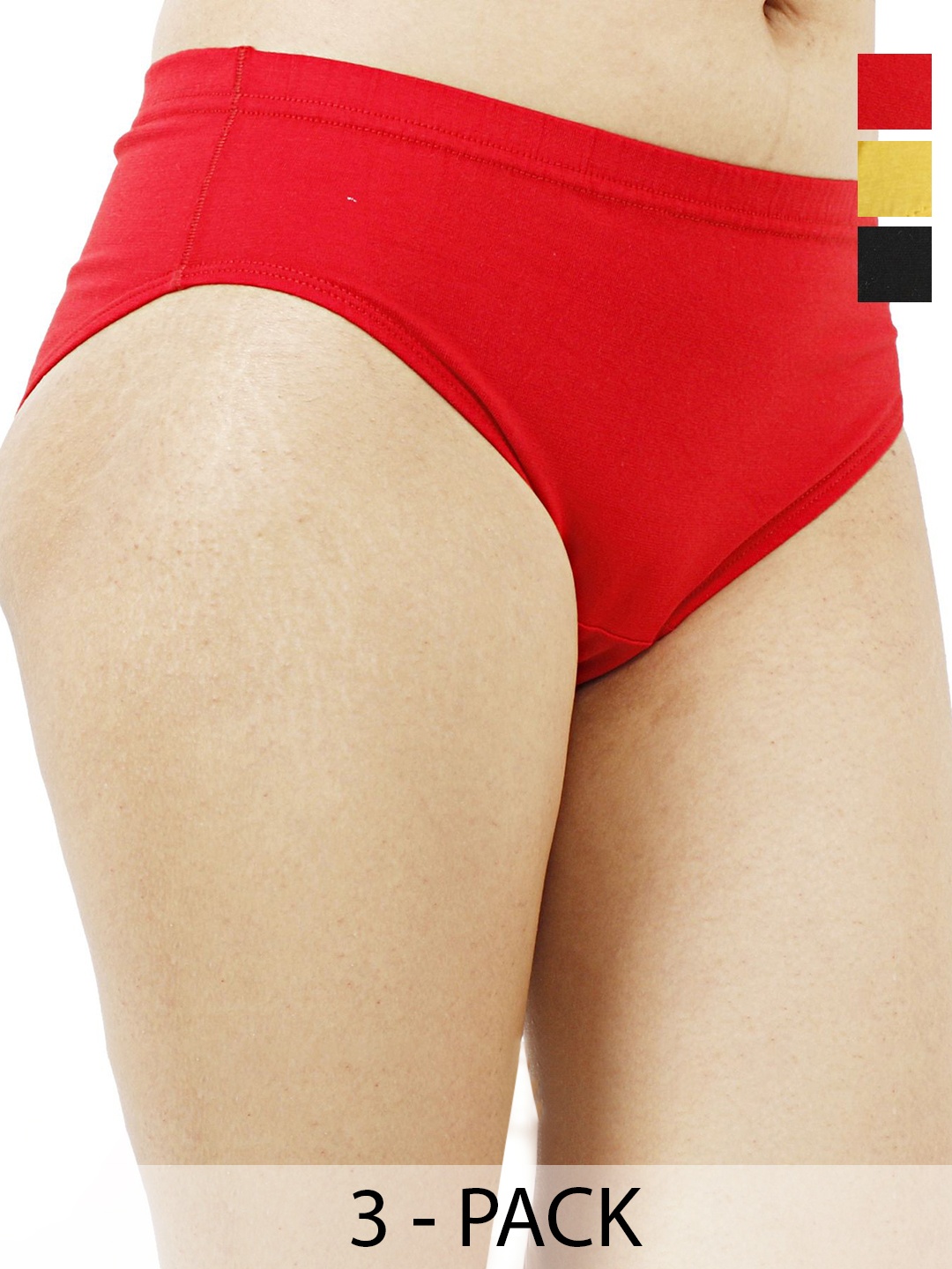 

Diving Deep Pack of 3 Cotton Hipster Briefs, Red