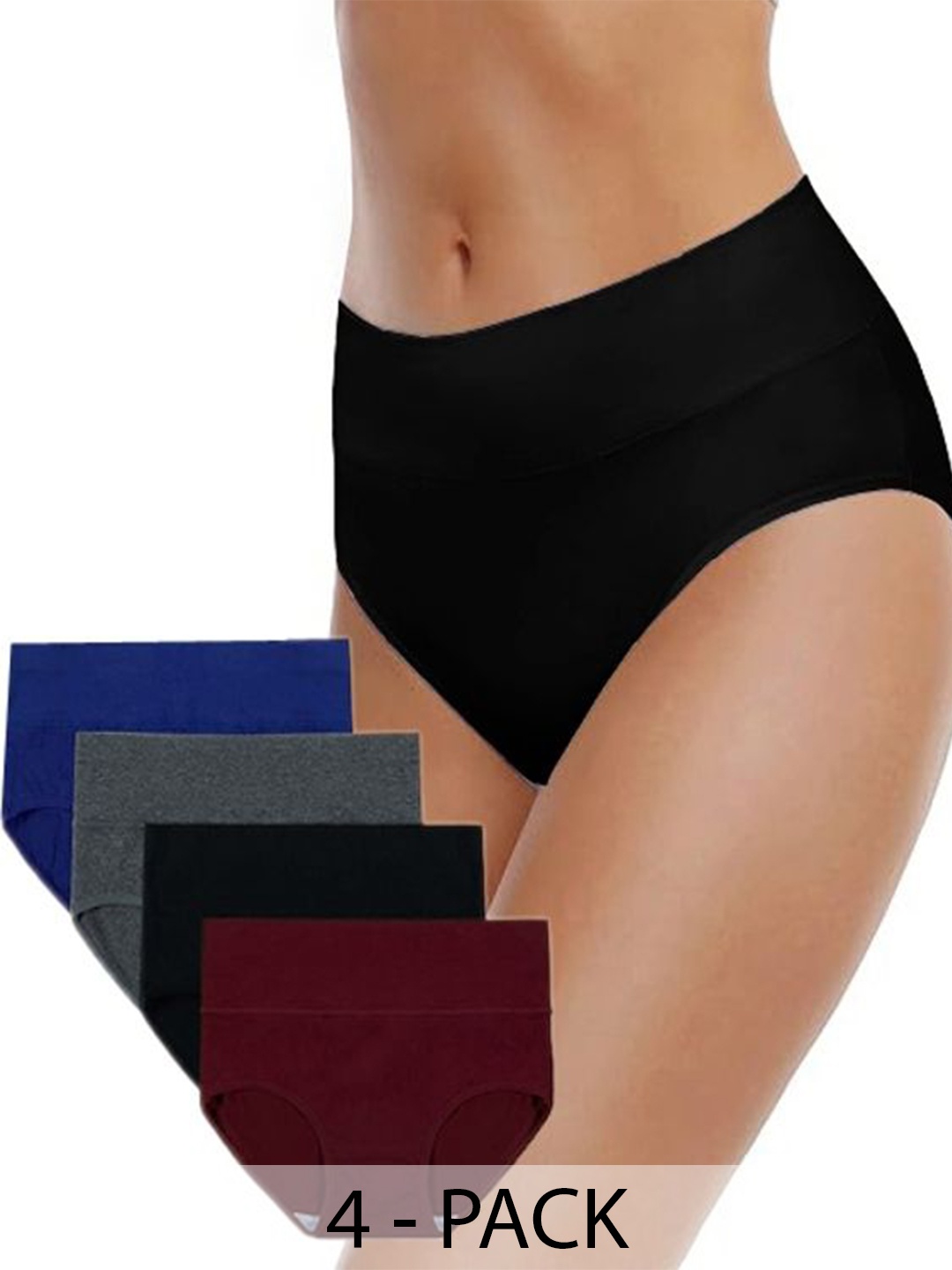 

Diving Deep Women Pack of 4 Cotton Hipster Briefs, Blue