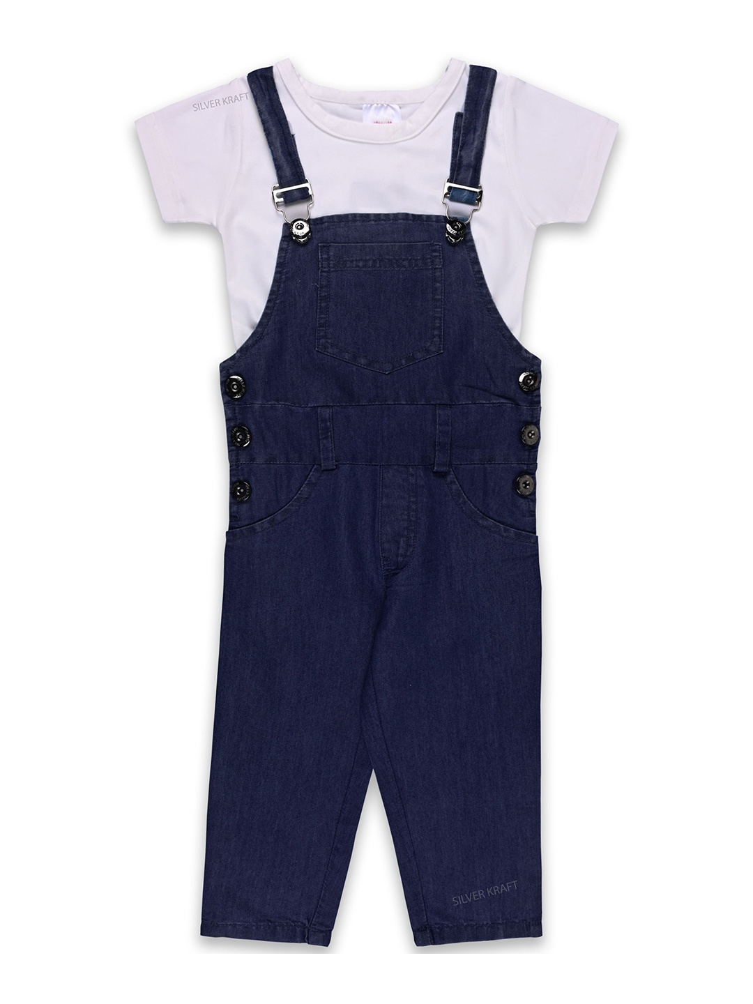

Wish Karo Girls Dungaree With T-Shirt, Blue