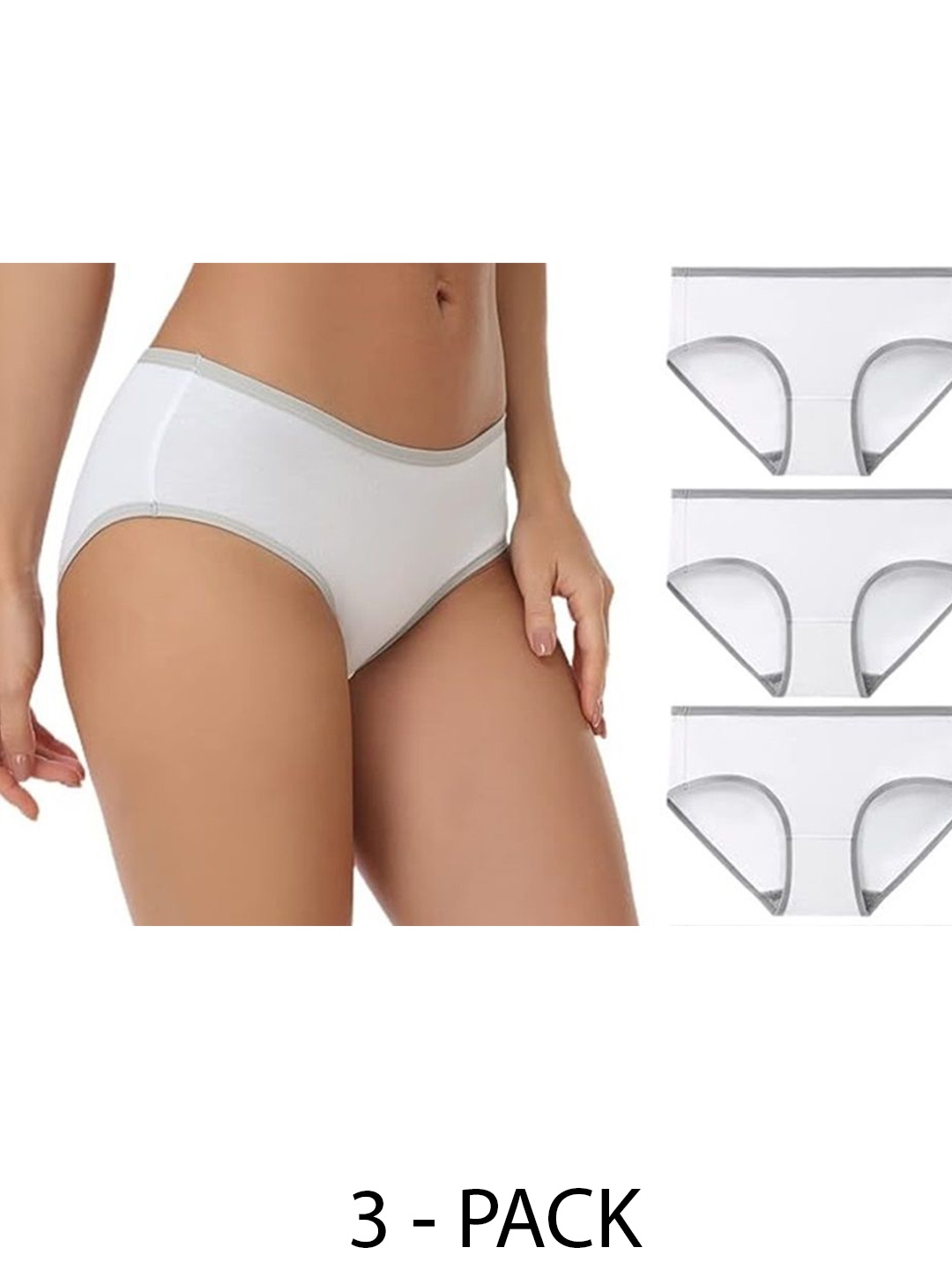 

Diving Deep Women Pack of 3 Cotton Hipster Briefs, White