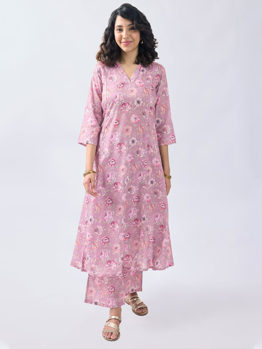 

TOOCHKI Floral Print Fit & Flare Midi Dress, Pink