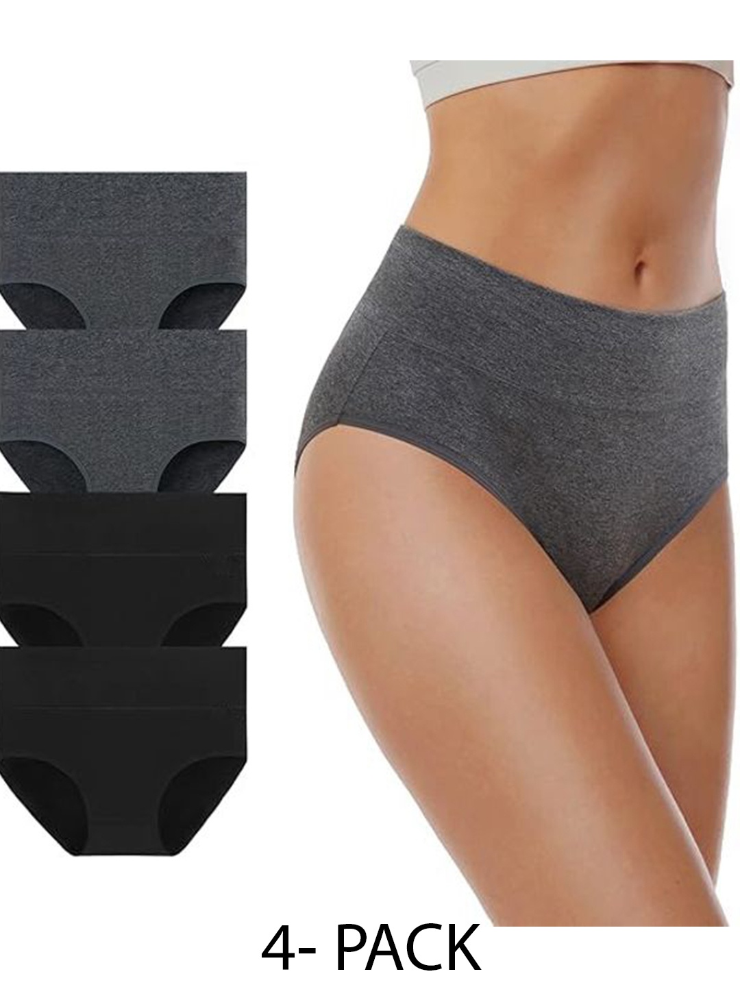 

Diving Deep Pack Of 4 Cotton Hipster Briefs, Grey