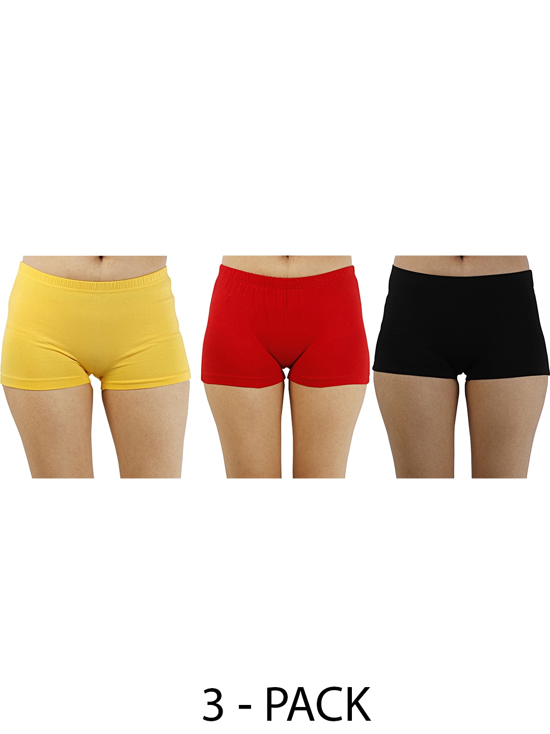 

Diving Deep Women Pack of 3 Boy Shorts Briefs, Red