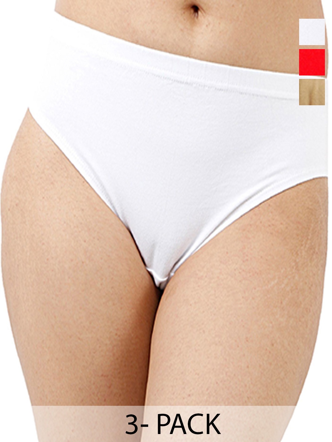 

Diving Deep Pack of 3 Cotton Hipster Briefs, White