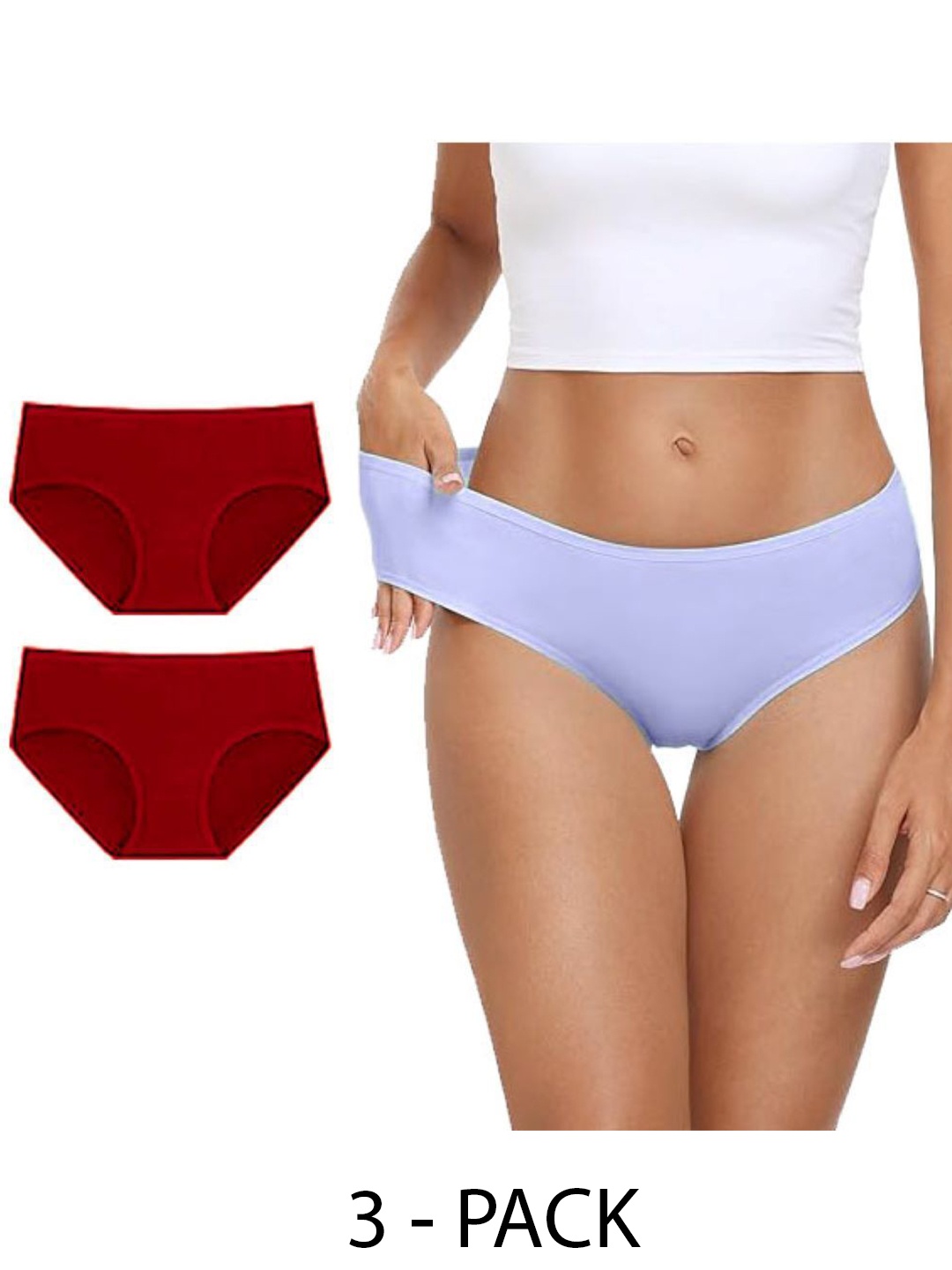 

Diving Deep Women Pack of 3 Cotton Hipster Briefs, Assorted