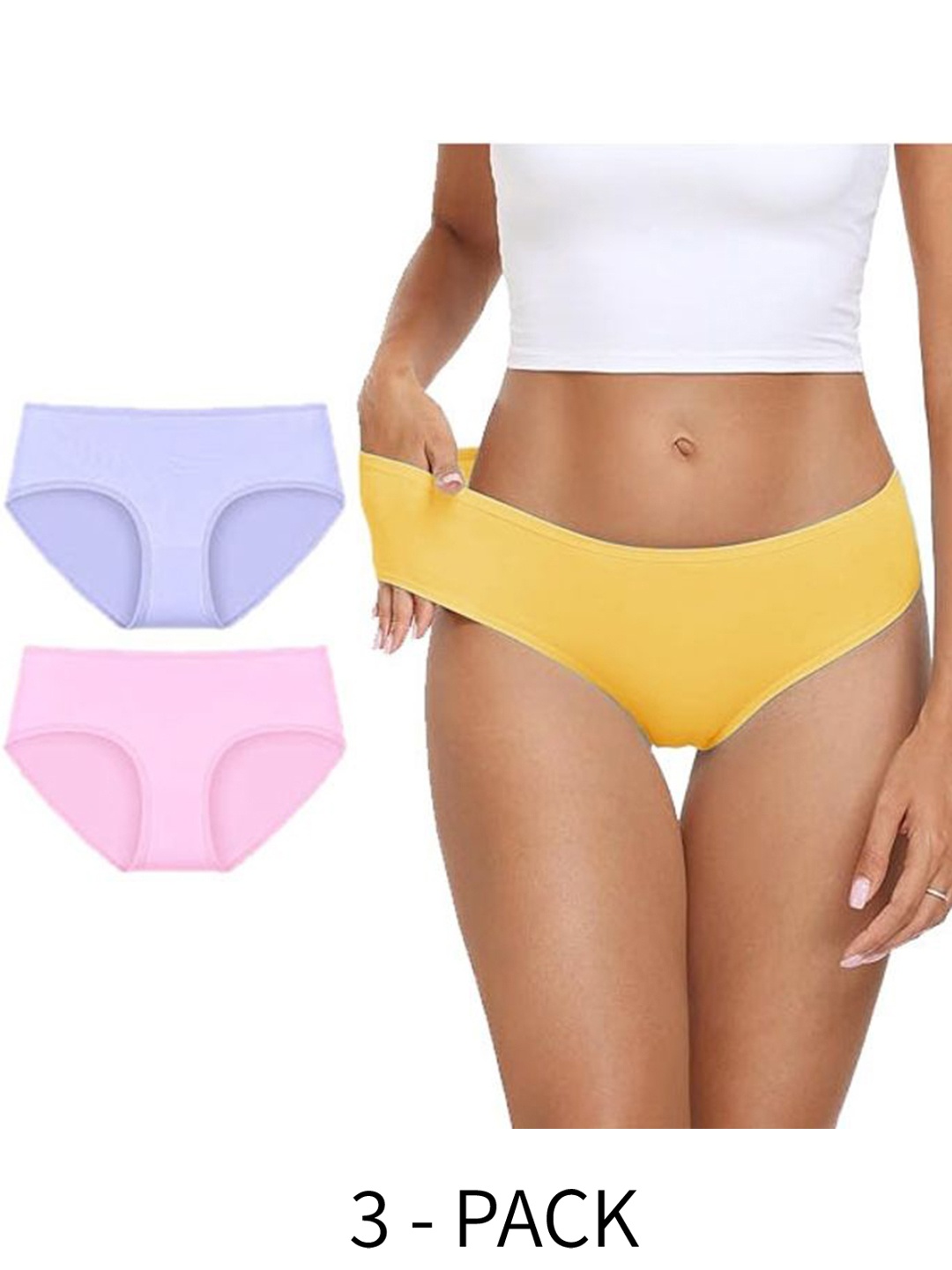 

Diving Deep Women Pack of 3 Cotton Hipster Briefs, Assorted