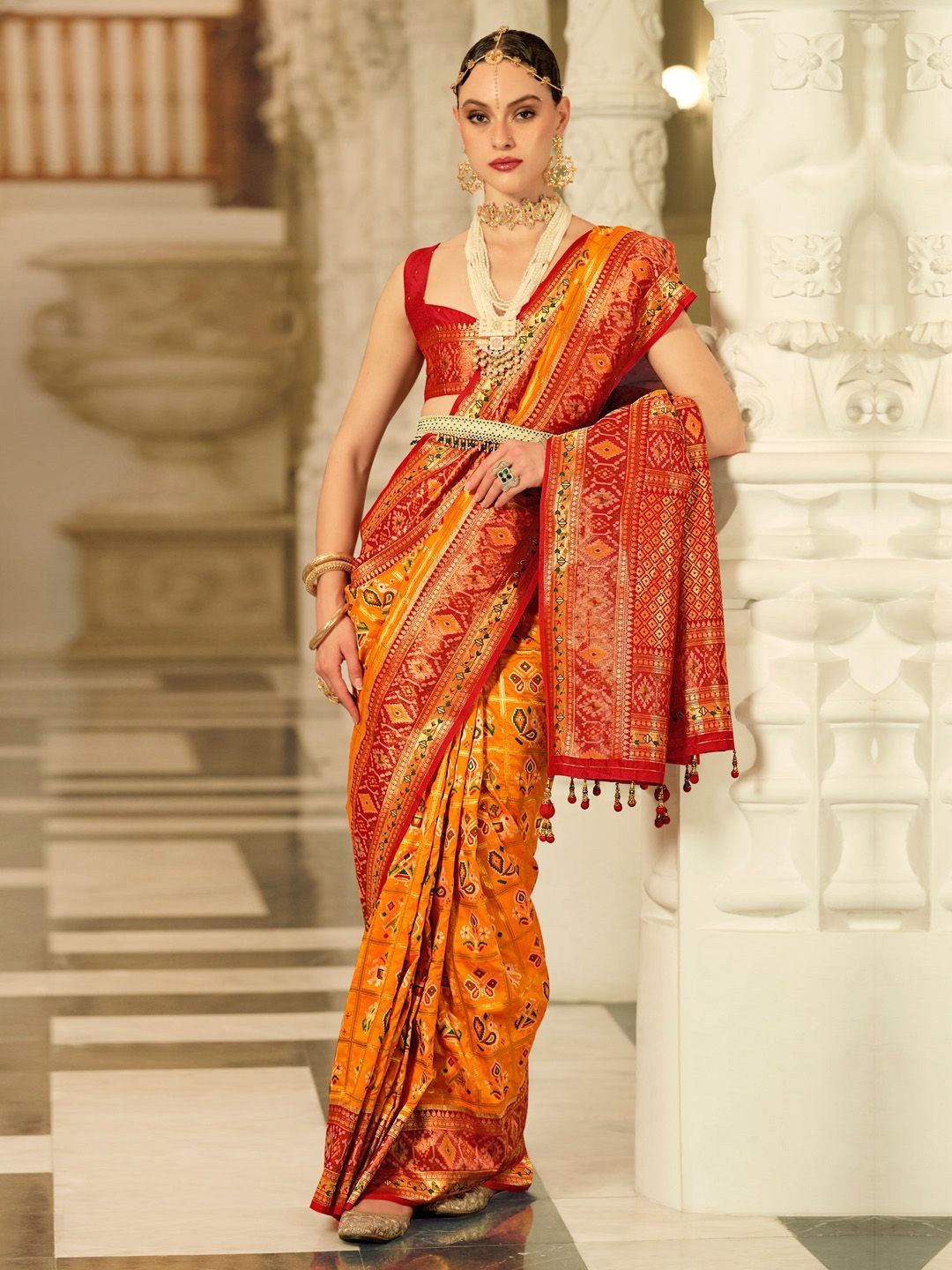 

Anouk Woven Design Zari Patola Saree, Yellow