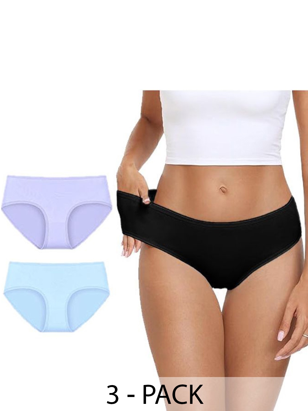 

Diving Deep Women Pack of 3 Cotton Hipster Briefs, Assorted