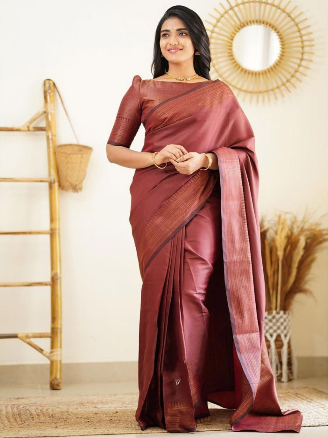 

Anouk Woven Design Zari Banarasi Saree, Maroon