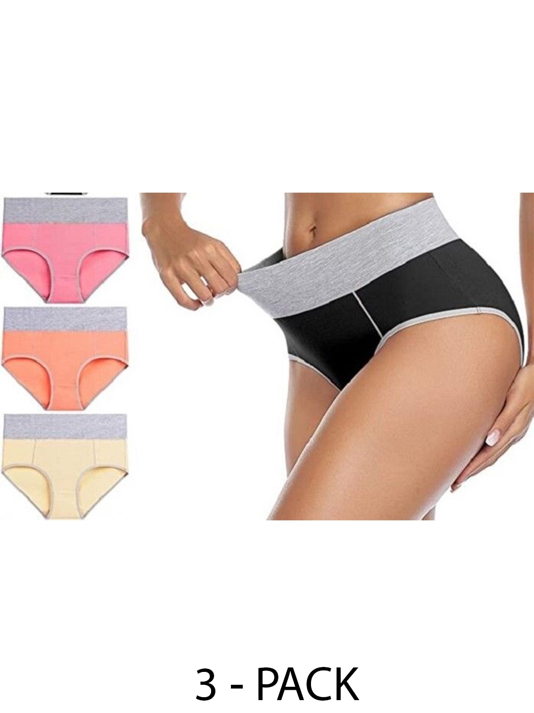 

Diving Deep Women Pack of 3 Cotton Colourblocked Low-Rise Hipster Briefs, Assorted