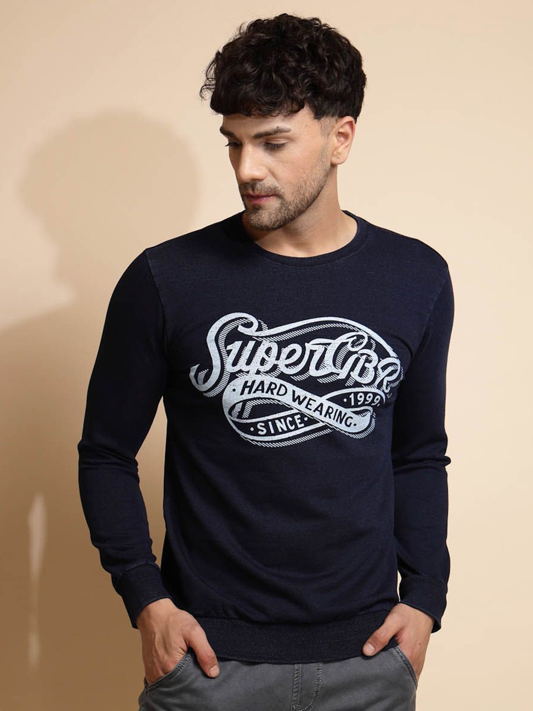 

Global Republic Men Printed Round Neck Sweatshirt, Blue