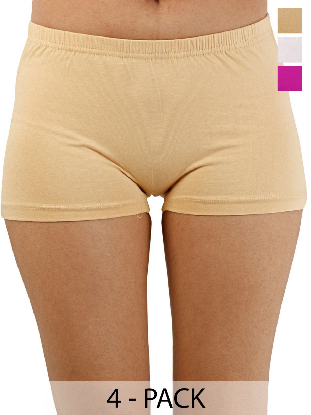 

Diving Deep Women Pack of 3 Cotton Boy Shorts Briefs, Assorted