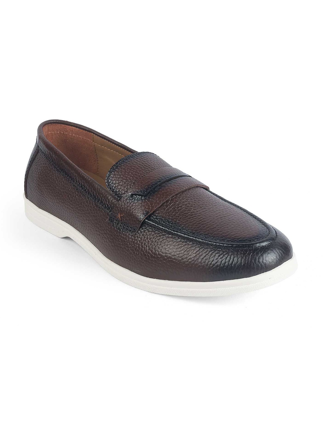 

Tresmode Men Leather Formal Slip-On Shoes, Brown