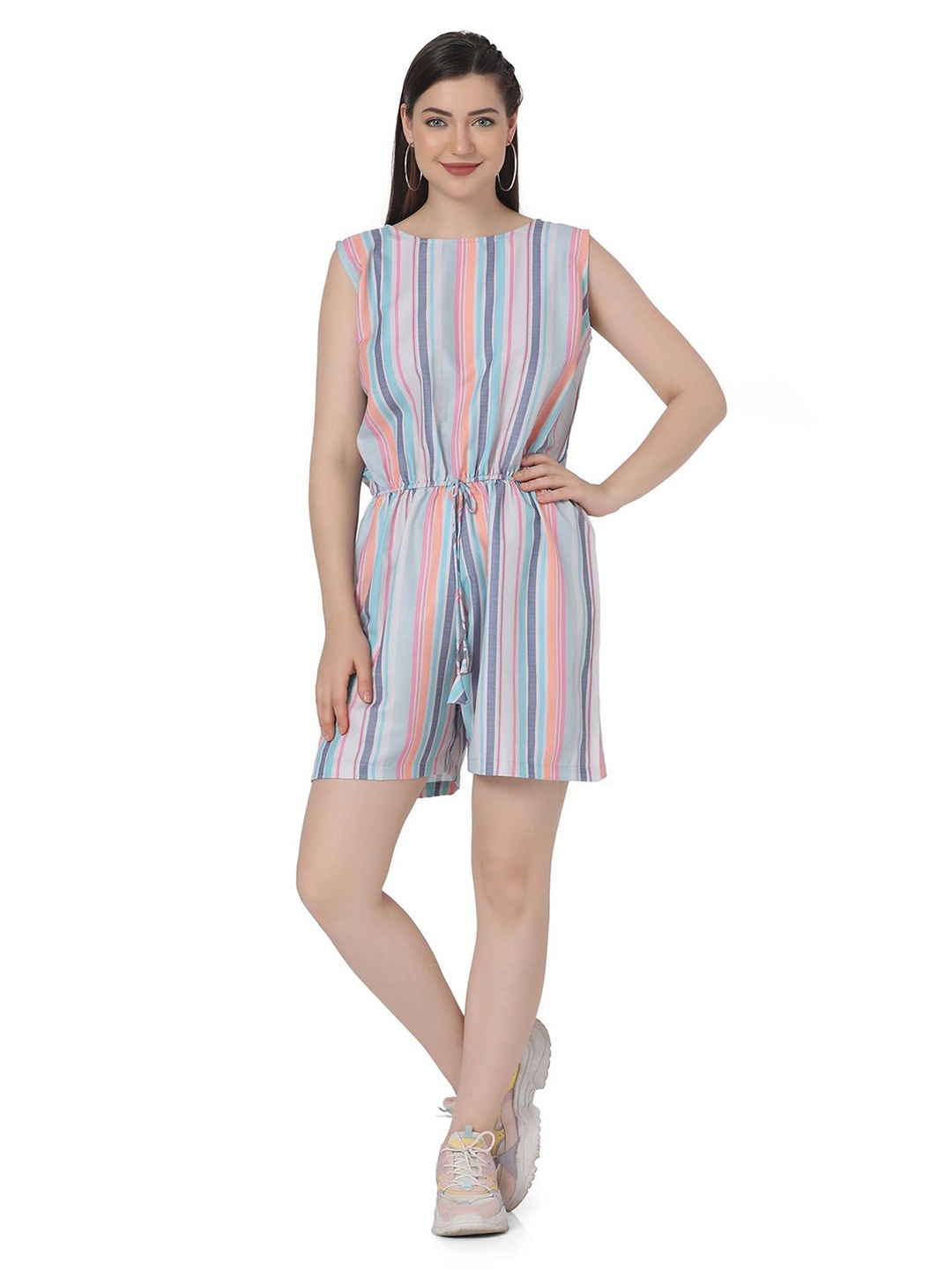 

Mast & Harbour Women Striped A-Line Dress, Pink