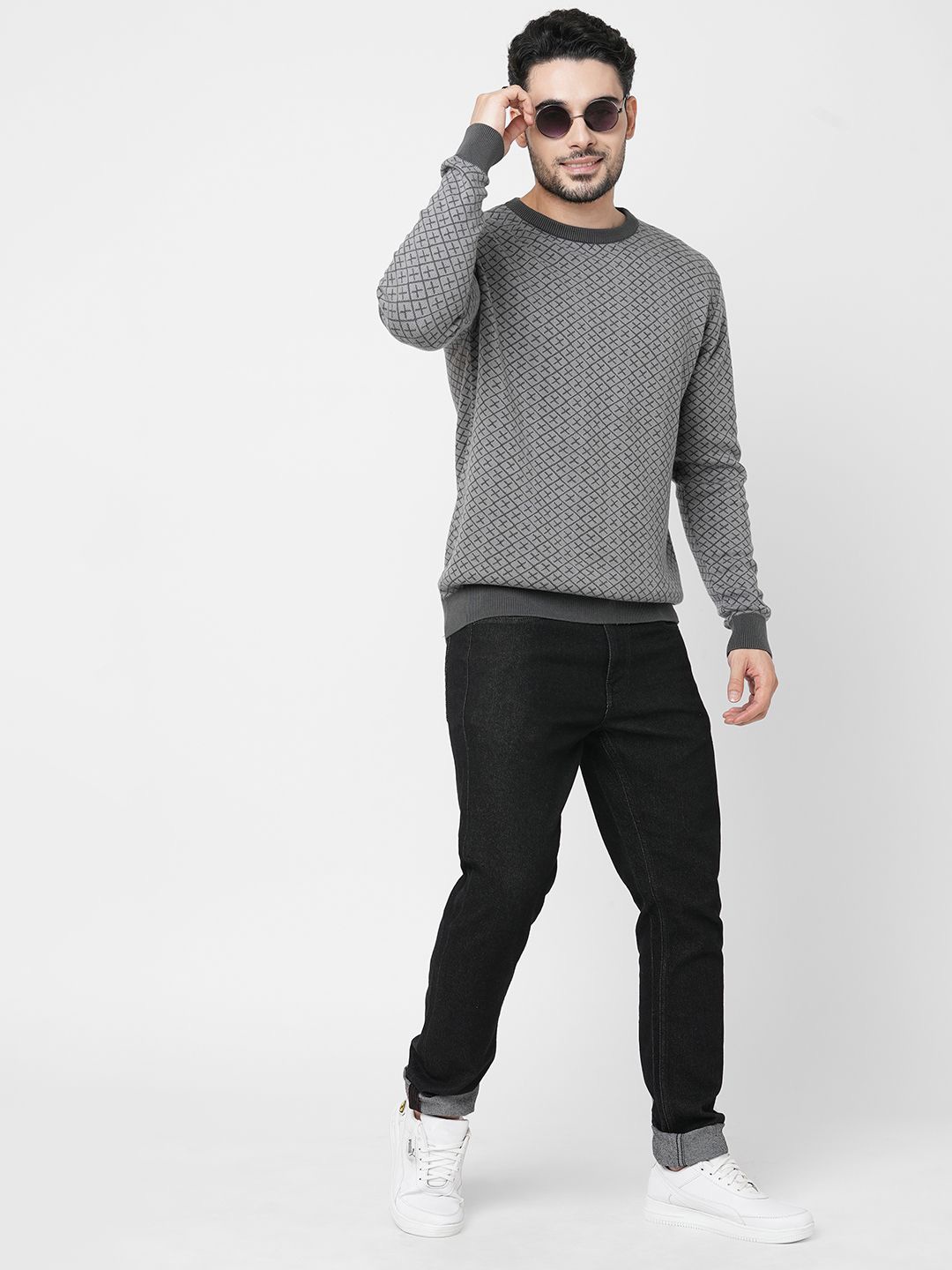 

Loopers Men Printed Round Neck Sweatshirt, Grey