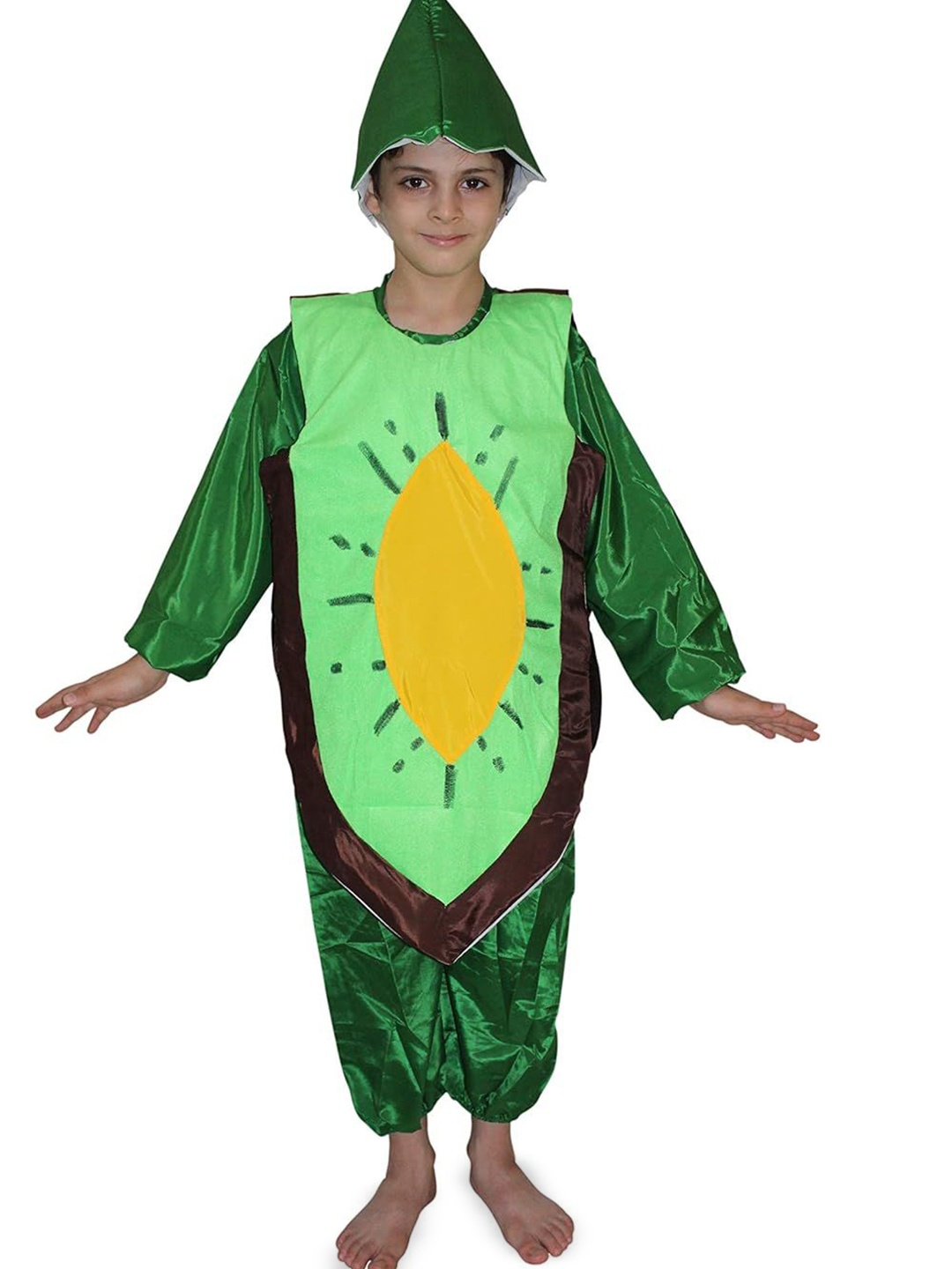 

Kaku Fancy dresses Kids Fancy Dresses Kiwi Fruits Costume Set, Green