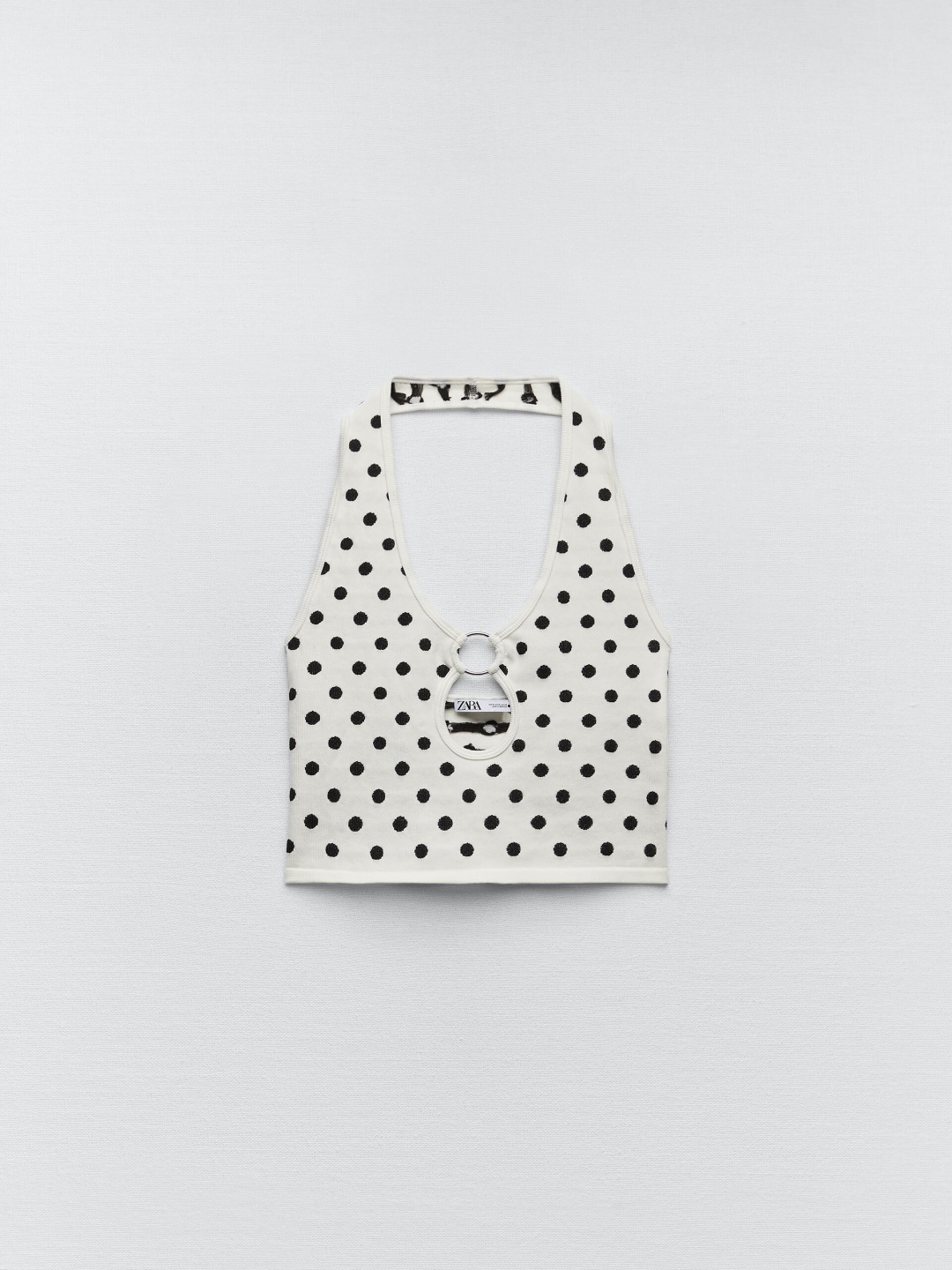 

ZARA Polka Dot Print Styled Back Crop Top, Multi