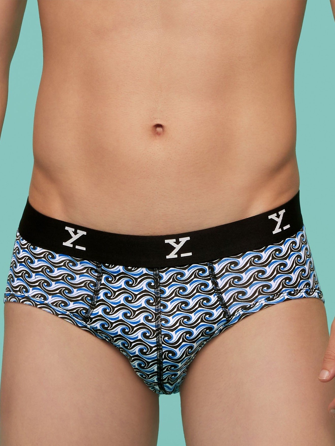 

XYXX Men Shuffle Modal Briefs Beach Waves XYBRF62, Blue