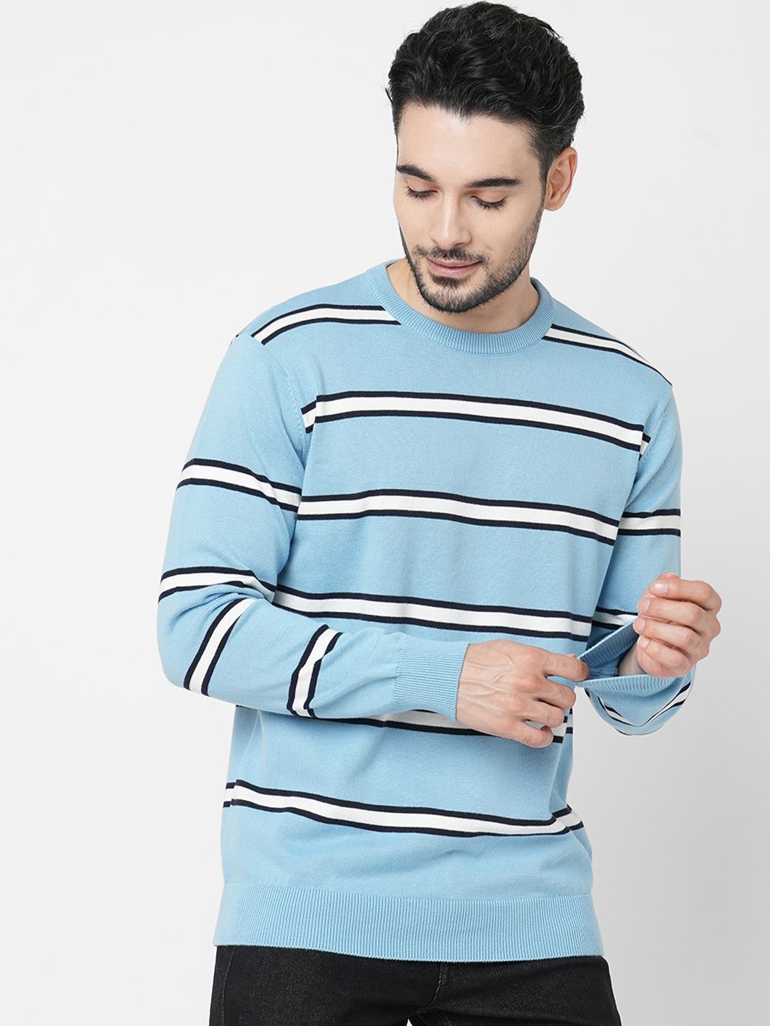 

Loopers Men Striped Sweatshirt, Blue