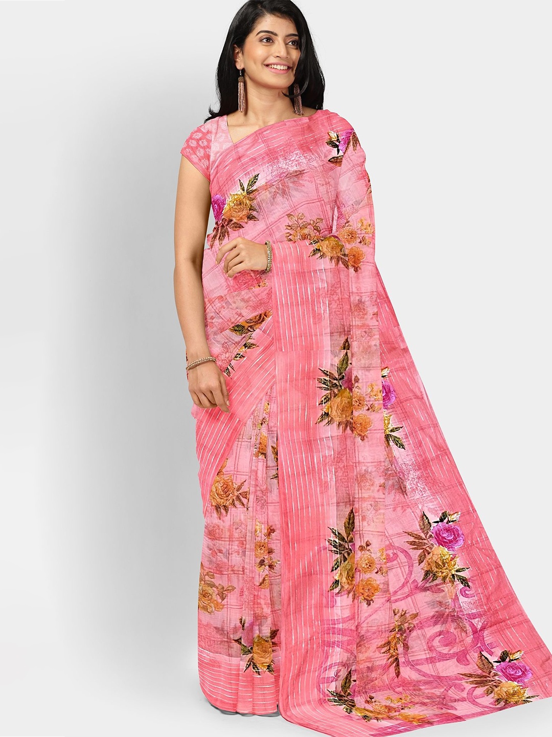 

Classy Foriever Floral Saree, Pink