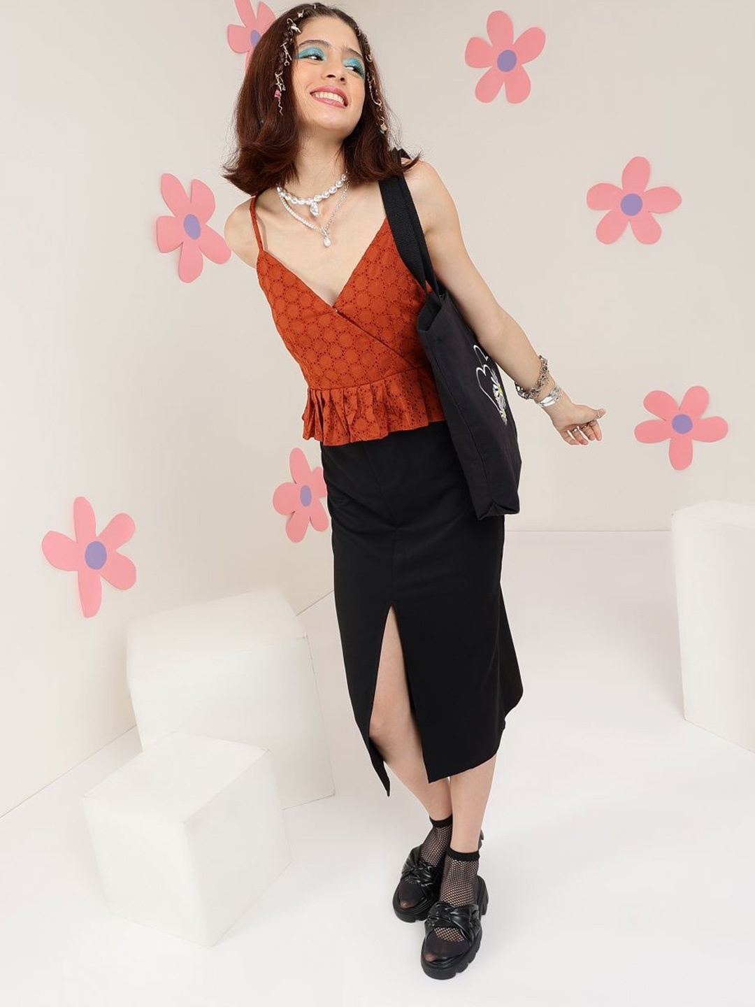 

DressBerry Women Sleeveless Cotton Peplum Top, Brown