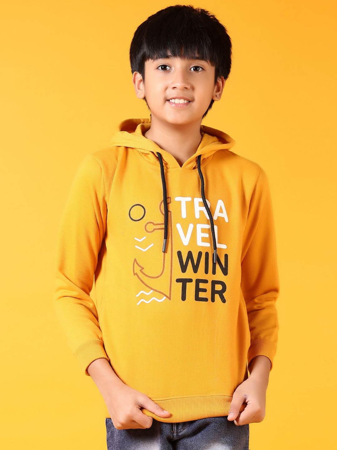 

V-Mart Boys Printed Pullover Sweatshirt, Mustard