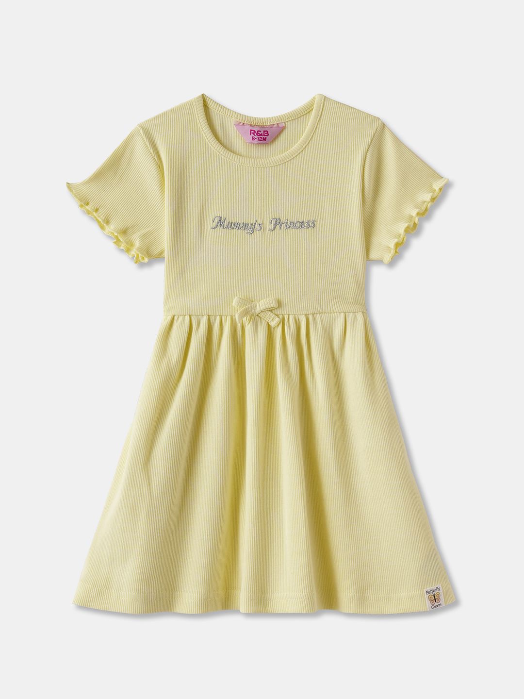 

R&B Girls A-Line Cotton Dress, Yellow