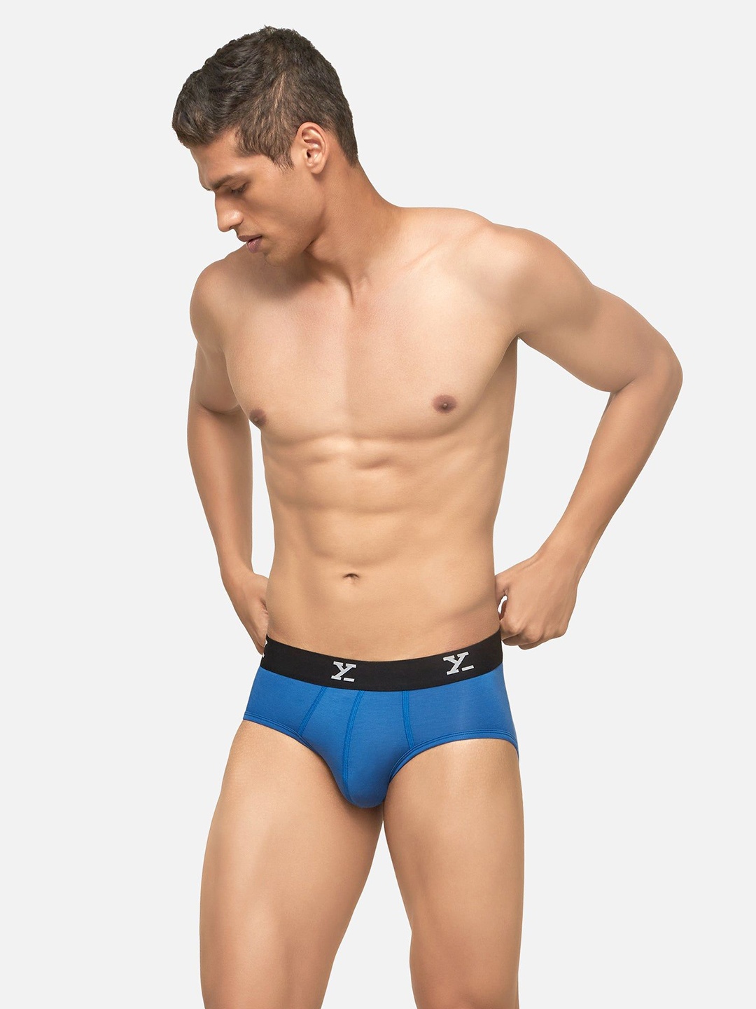 

XYXX Men Mid-Rise Ace Modal Briefs Blue Royale XYBRF06