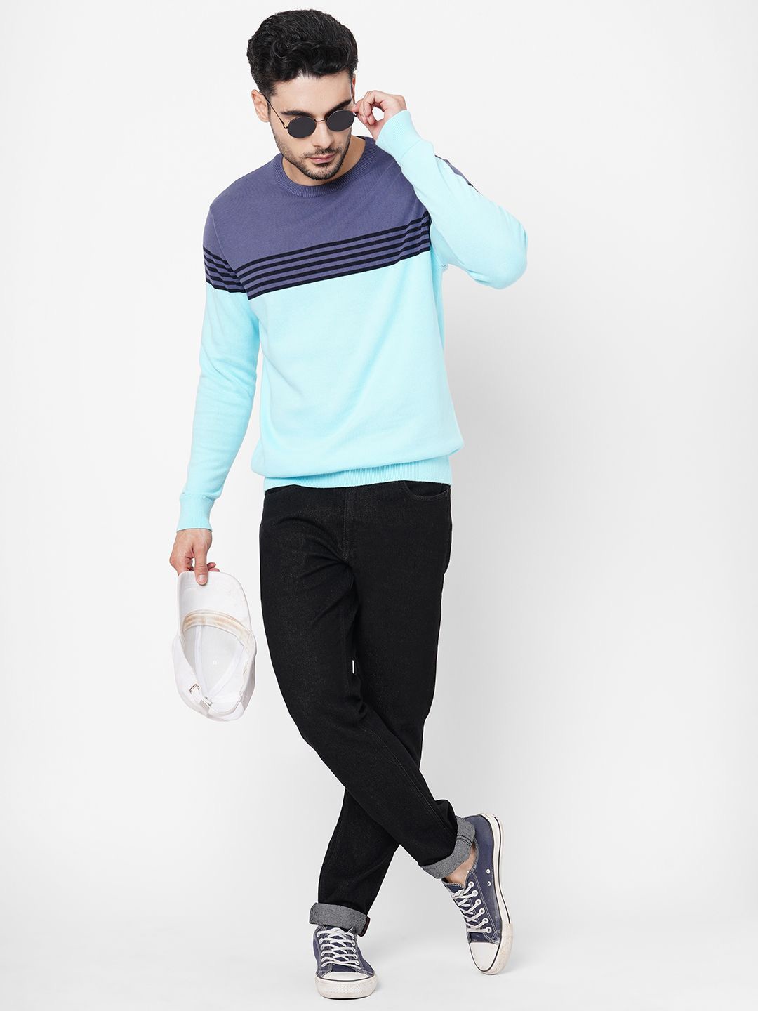 

Loopers Men Striped Sweatshirt, Blue