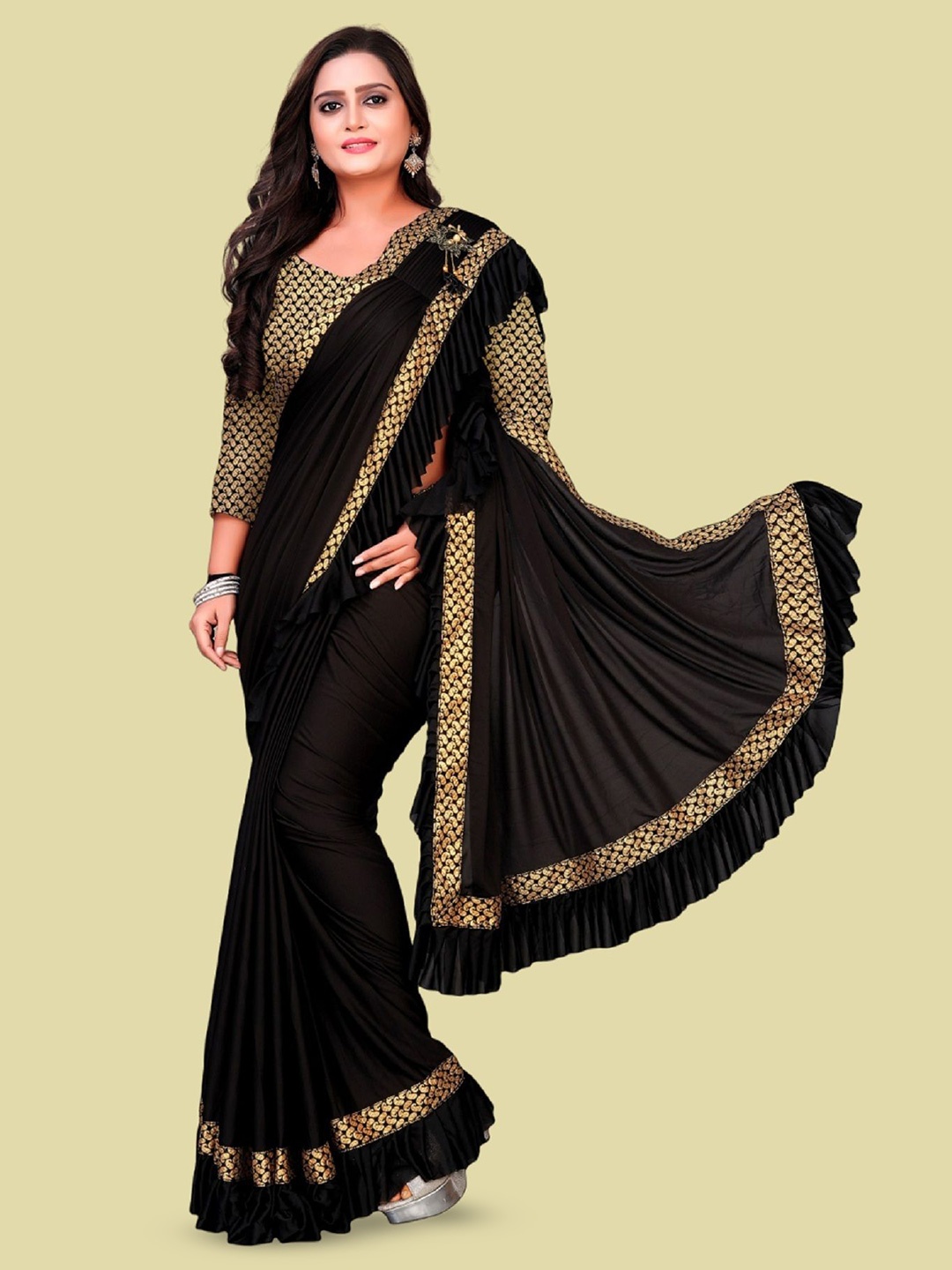 

Aika Pure Silk Banarasi Saree, Black