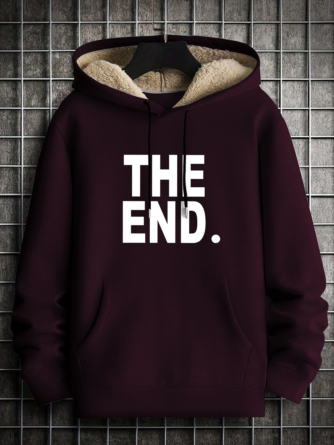 

TOGS & TERRE Women Typography Printed Hooded Sweatshirt, Maroon