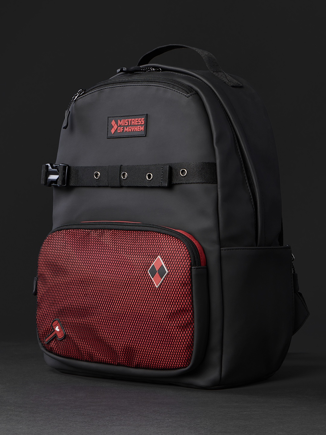 

The Souled Store Women Harley Quinn Rebel Medium Backpack, Maroon