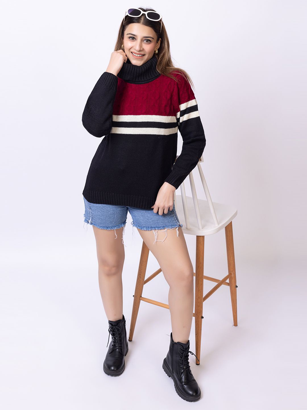 

all about you Women Cable Knit Pullover, Black