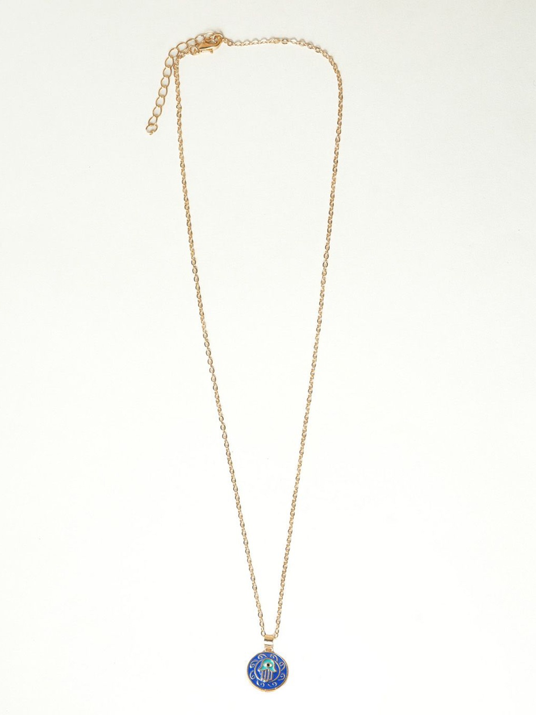 

VIRAASI Gold-Plated Evil Eye Round Pendant with Chain